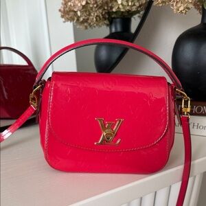 Louis Vuitton Pasadena Handbag Red AUTHENTIC #SR2156